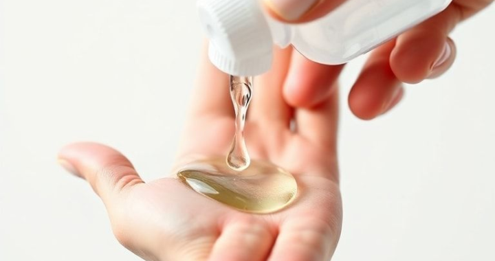 A close-up shot of a hand squeezing clear alcohol hand gel onto the palm, with a clean, bright background. The gel forms a small puddle, ready for spreading. Focus on the action and the texture of the gel, ultra realistic, highly detailed, 8k quality, photorealistic, good lighting