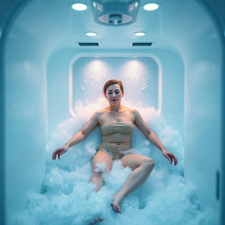 unlocking - whole-body cryotherapy chamber with liquid nitrogen, promoting overall wellness and recovery
