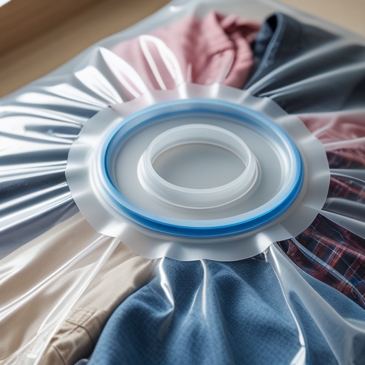Airtight seal on a vacuum-sealed bag, preventing dust and moisture from reaching clothes