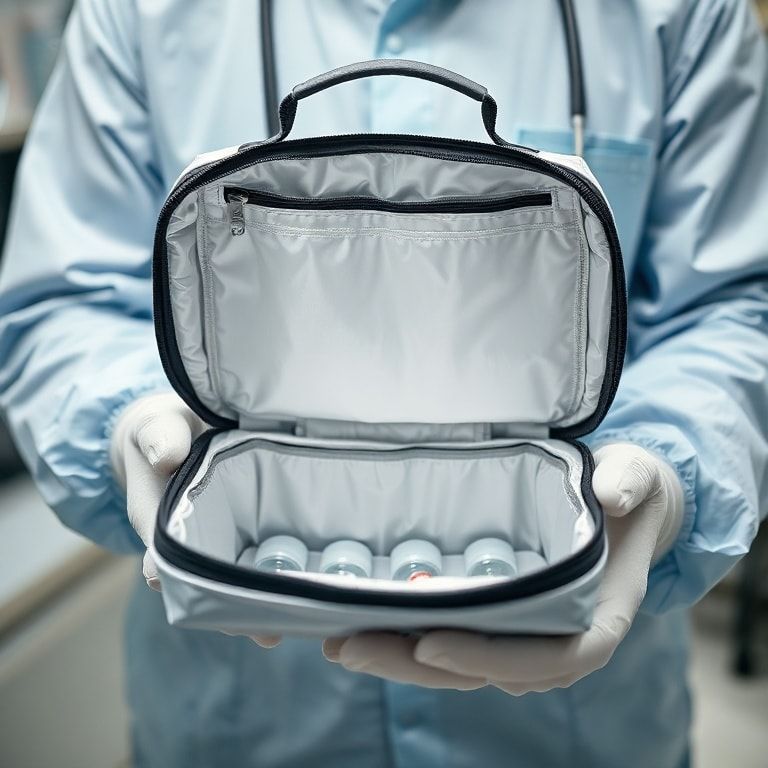 choose - insulated thermal bag being used by medical professional, temperature monitoring device, proper maintenance, waterpr