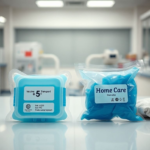 A highly detailed, realistic image showing two distinct types of medical gel packs side-by-side on a clean, white laboratory bench. On the left, a robust, opaque blue gel pack labeled 'Vaccine Transport' with a digital thermometer showing a precise +5°C reading, surrounded by insulated packaging materials. On the right, a translucent, flexible gel pack labeled 'Home Care' with visible blue gel inside, next to a simple fabric wrap. The background is a blurred, sterile medical environment. The image highlights the stark contrast in design and purpose, emphasizing that Not All Cold is the same, with crisp focus on the gel packs and their labels, cinematic lighting, ultra realistic, highly detailed, 8k quality, photorealistic