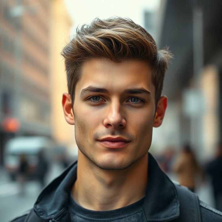 flawless - A person with short, stylishly gelled hair, looking confident and well-groomed. The hair shows no signs of flakine